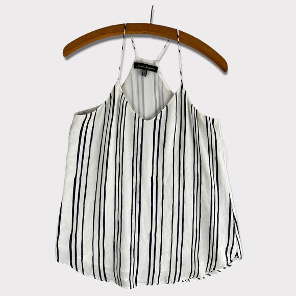 Jasmine & Juliana Womens XS Black White Stripe Polyester Top Spaghetti Strap - Picture 3 of 8
